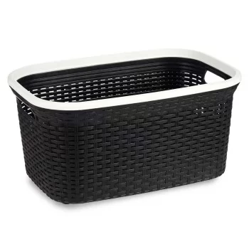 Laundry Basket White Black Plastic 36 L 36 x 25,5 x 53 cm... 2