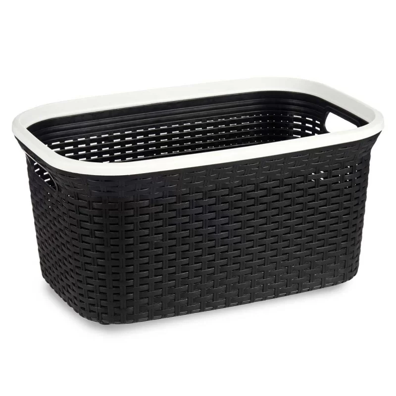 Laundry Basket White Black Plastic 36 L 36 x...