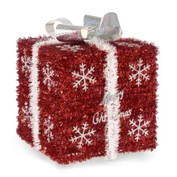 Gift Box White Red Silver polypropylene PET 20 x 23 x 20... 2