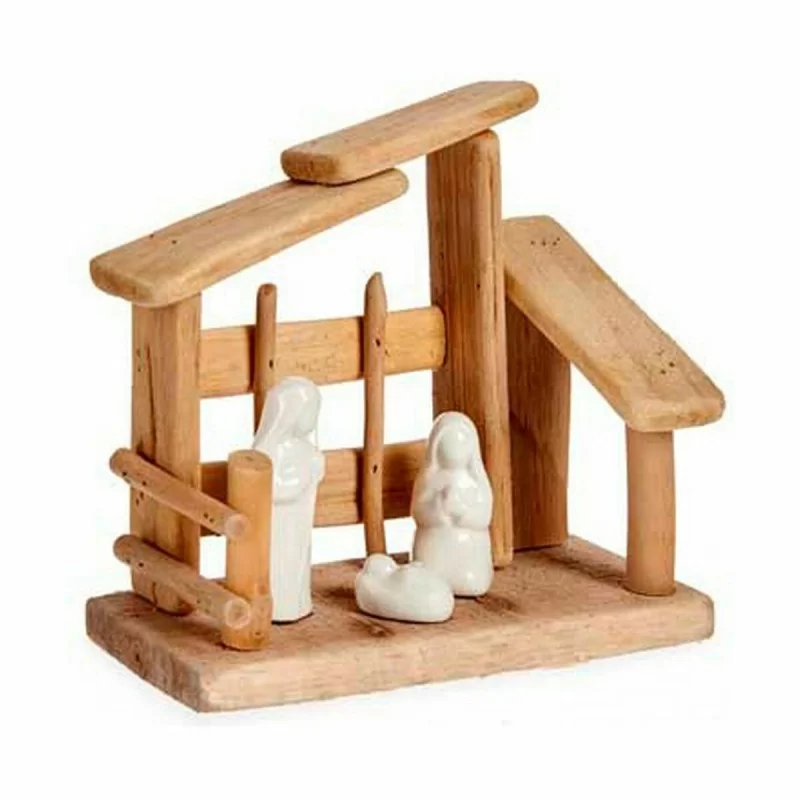 Christmas nativity set White Natural Wood...