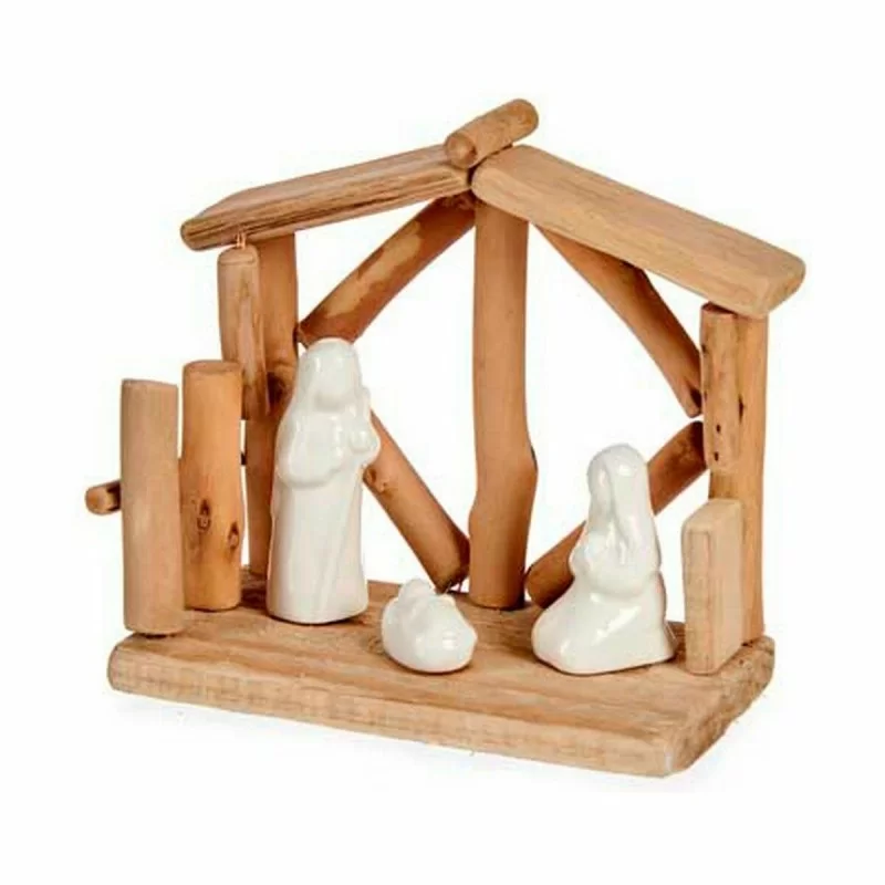Christmas nativity set White Natural Wood...