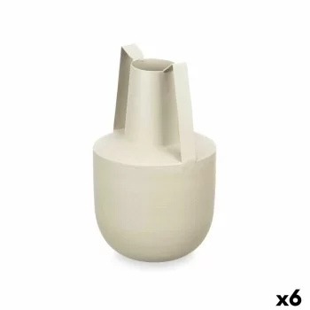 Vase With handles Light brown Steel 14 x 24 x 14 cm (6...