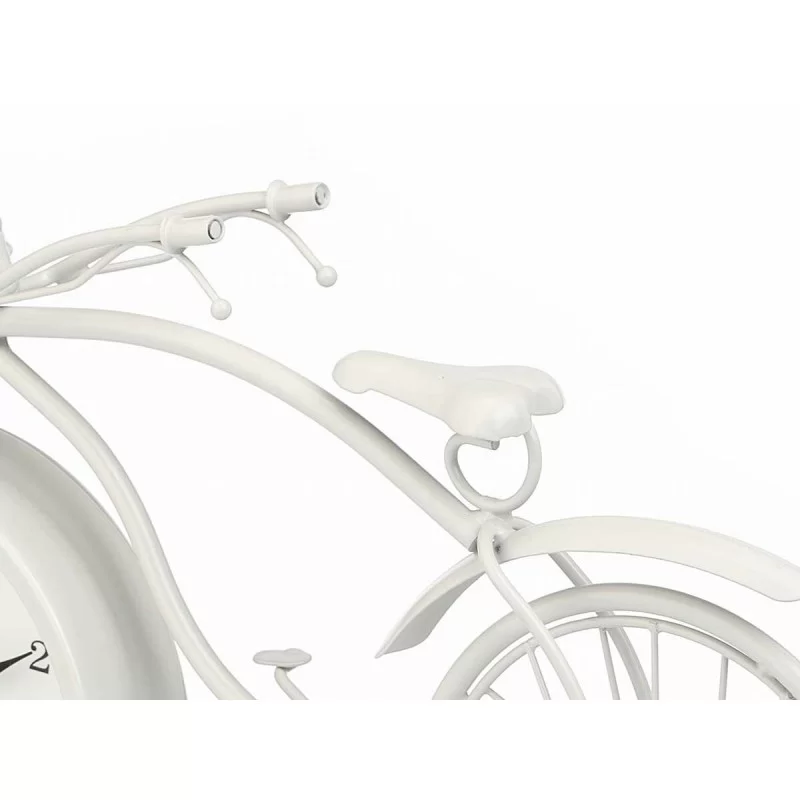 Table clock Bicycle White Metal 36 x 22 x 7 cm...