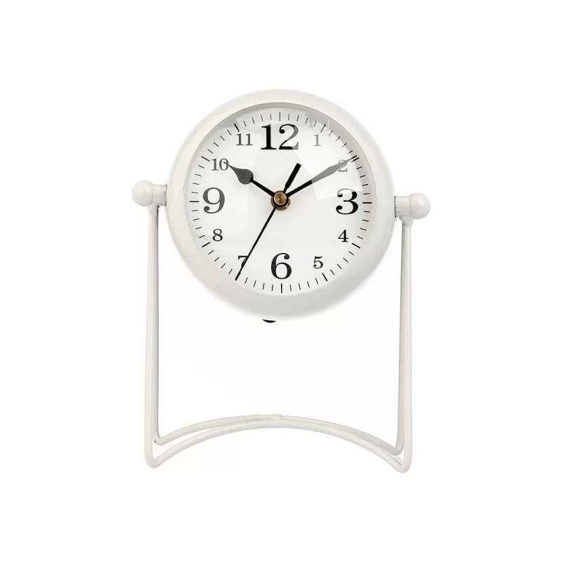 Table clock White Metal 15,5 x 20 x 11 cm (4...