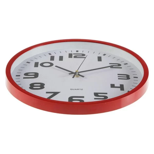 Wall Clock Versa Red Plastic 4,2 x 30,5 x 30,5 cm
