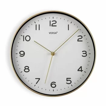 Wall Clock Versa Golden 30,5 x 4,3 x 30,5 cm Quartz...