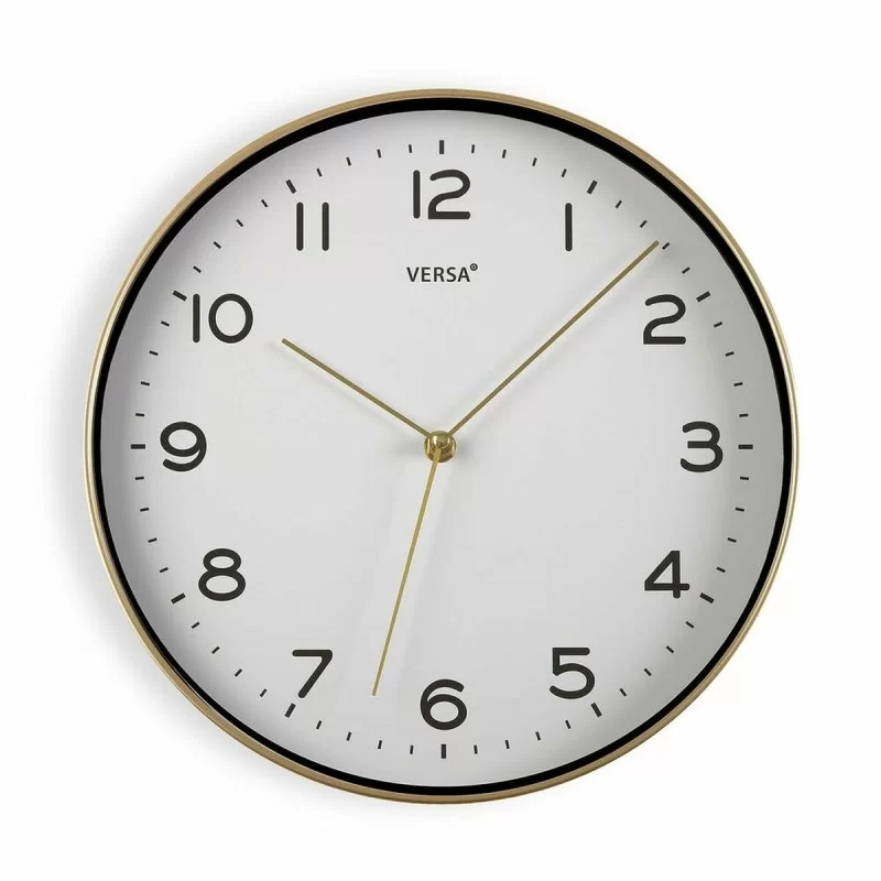 Wall Clock Versa Golden 30,5 x 4,3 x 30,5 cm Quartz Polyurethane