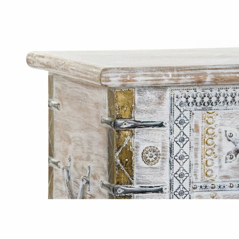 Chest DKD Home Decor White Metal Mango wood 116...