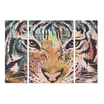 Set of 3 pictures DKD Home Decor Colonial Tiger 140 x 3,8...