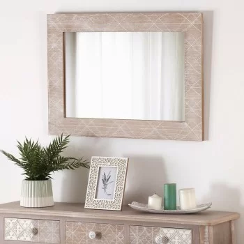 Wall mirror Versa Paolownia wood Mirror 2 x 76 x 54 cm 2