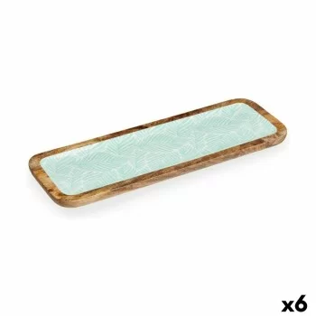 Centerpiece 45 x 15 cm Leaf of a plant White Brown Green...