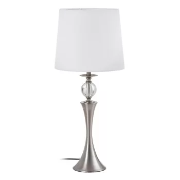 Desk lamp White Silver Linen Metal Crystal Iron 40 W 220...