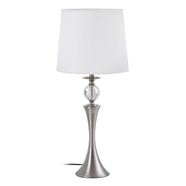 Desk lamp White Silver Linen Metal Crystal Iron 40 W 220 V 30 x 30 x 67 cm