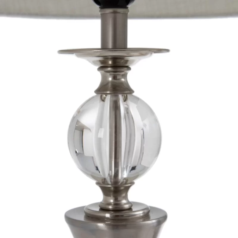 Desk lamp White Silver Linen Metal Crystal Iron...