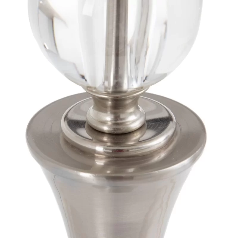 Desk lamp White Silver Linen Metal Crystal Iron...