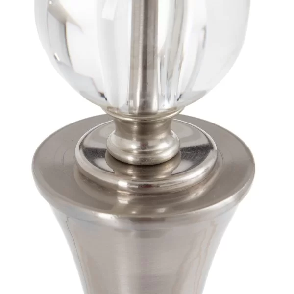 Desk lamp White Silver Linen Metal Crystal Iron 40 W 220 V 30 x 30 x 67 cm