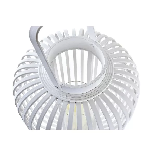 Lantern DKD Home Decor Crystal White Bamboo (28 x 28 x 47 cm)