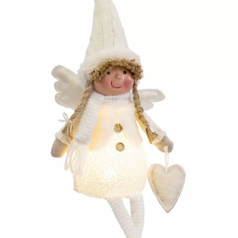 Christmas bauble White Plastic Fabric Angel 16...