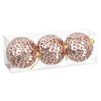 Christmas Baubles Bronze Plastic Polyfoam 10 x 10 x 10 cm... 2