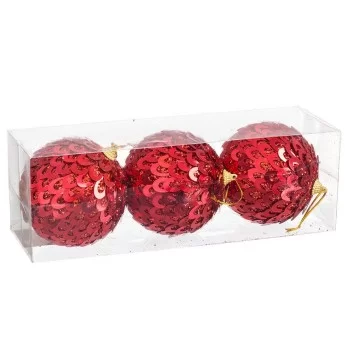 Christmas Baubles Red Plastic Polyfoam 10 x 10 x 10 cm (3... 2