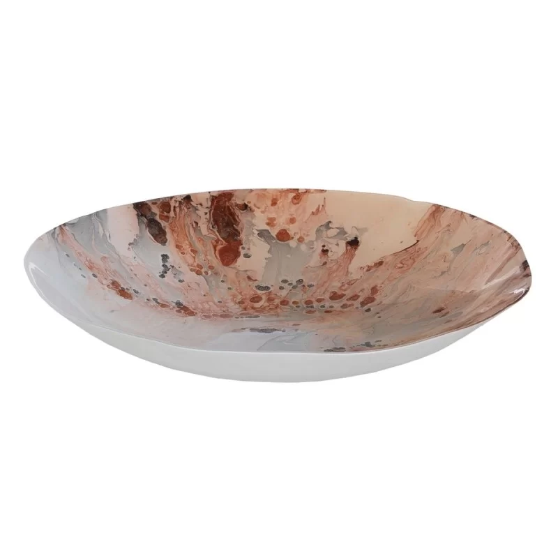 Centerpiece Salmon Crystal 39 x 39 x 6,5 cm