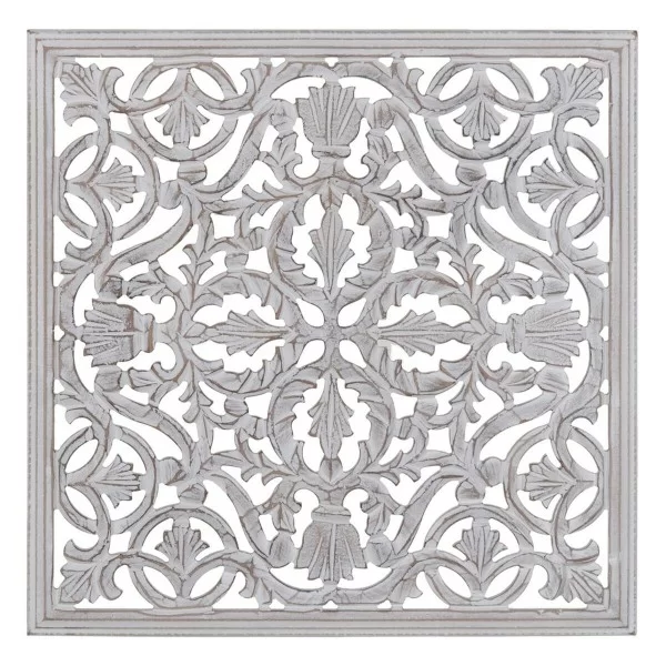 Wall Decoration White 60 x 1 x 60 cm DMF
