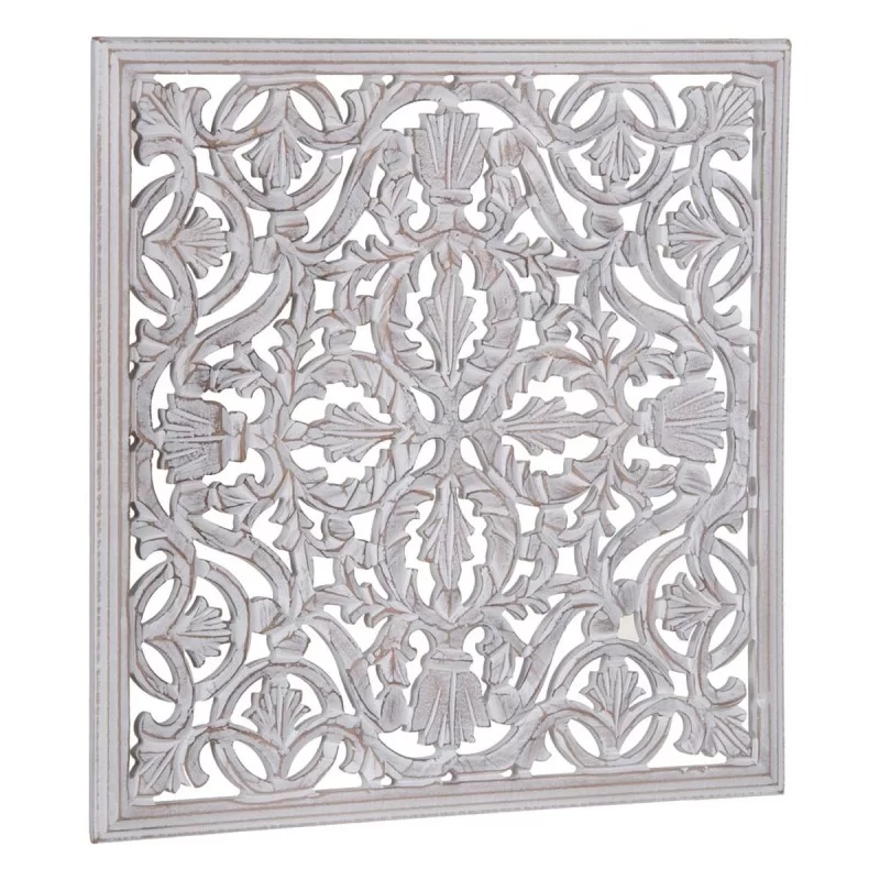 Wall Decoration White 60 x 1 x 60 cm DMF