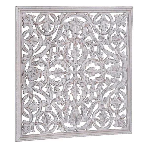 Wall Decoration White 60 x 1 x 60 cm DMF