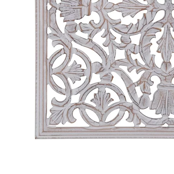 Wall Decoration White 60 x 1 x 60 cm DMF