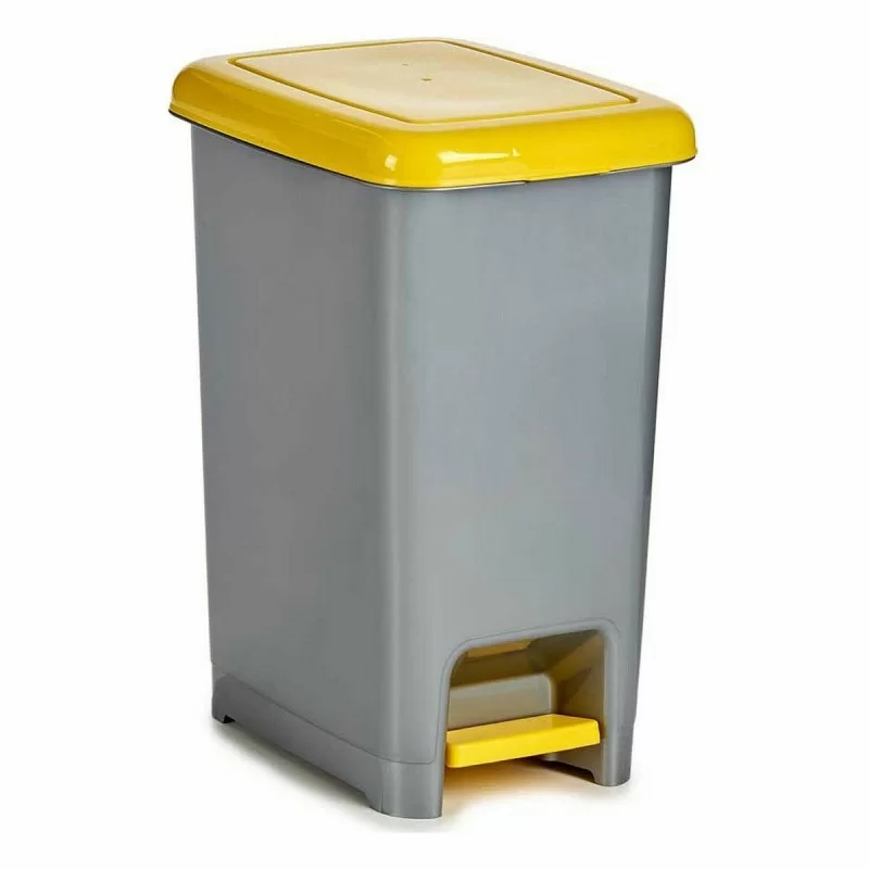 Recycling Waste Bin With pedal Yellow Plastic...