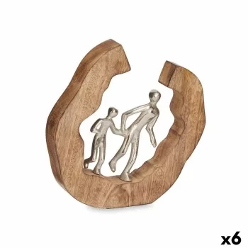 Decorative Figure Family Silver Metal 24,5 x 24,5 x 5 cm...
