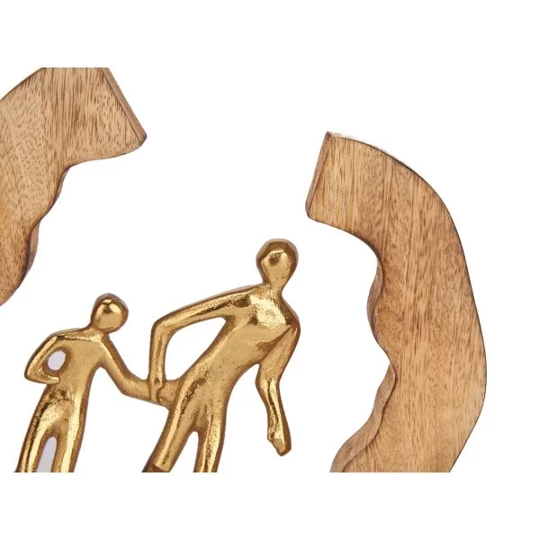 Decorative Figure Family Golden Metal 24,5 x 24,5 x 5 cm (6 Units)