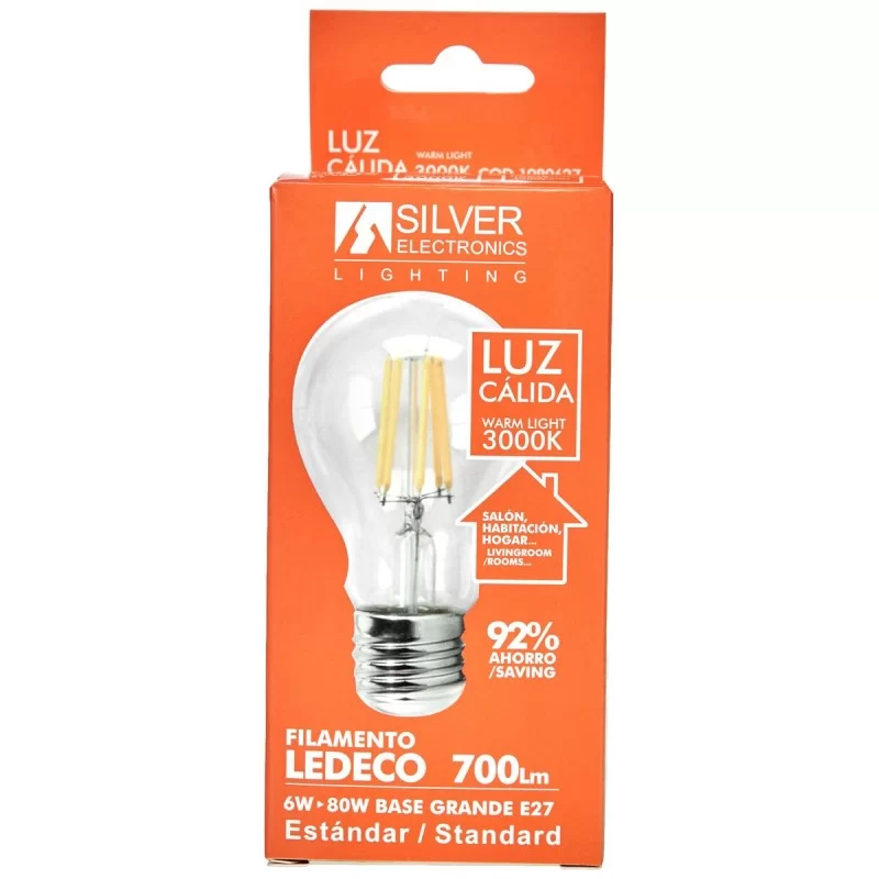 Spherical LED Light Bulb Silver Electronics...