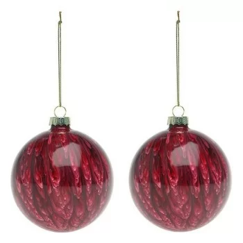Christmas Baubles (2 pcs) 113572 Brown Red 8 cm (2 Units)