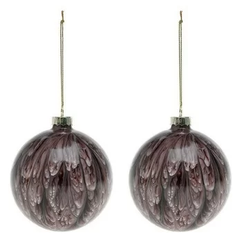 Christmas Baubles (2 pcs) 113572 Brown Red 8 cm (2 Units) 2