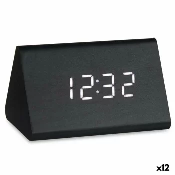 Table-top Digital Clock Black PVC MDF Wood 11,7 x 7,5 x 8...