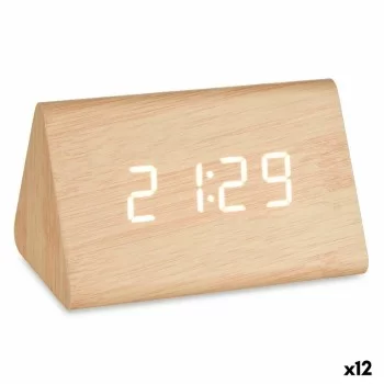 Table-top Digital Clock Brown PVC MDF Wood 11,7 x 7,5 x 8...