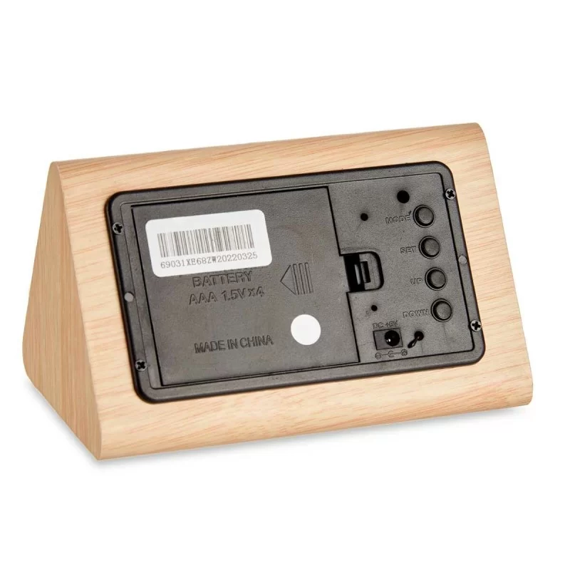 Table-top Digital Clock Brown PVC MDF Wood 11,7...