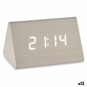 Table-top Digital Clock White PVC MDF Wood 11,7 x 7,5 x 8...