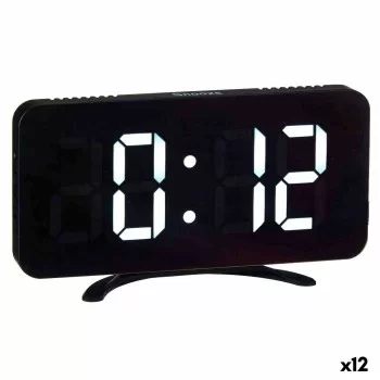 Table-top Digital Clock Black ABS 15,7 x 7,7 x 1,5 cm (12...