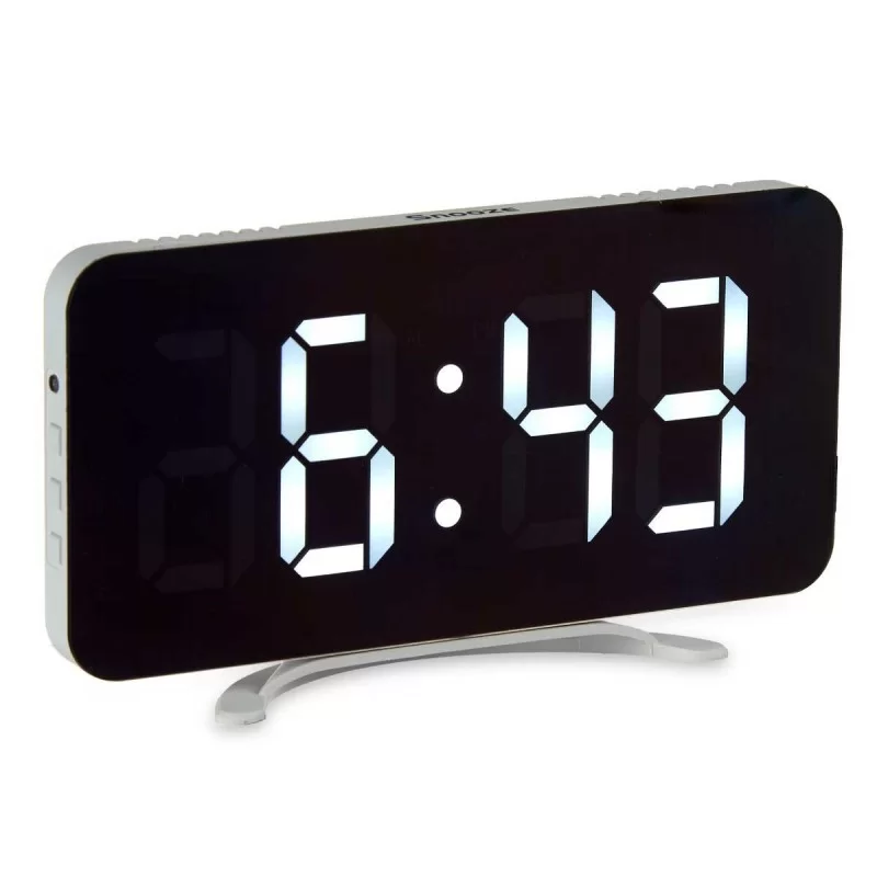 Table-top Digital Clock White ABS 15,7 x 7,7 x...