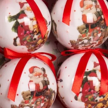 Christmas Baubles Red Multicolour Paper Polyfoam 7,5 x... 2