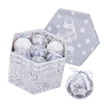 Christmas Baubles Silver Paper Polyfoam Deer 7,5 x 7,5 x...