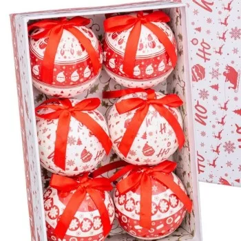 Christmas Baubles HO-HO White Red Paper Polyfoam 7,5 x... 2