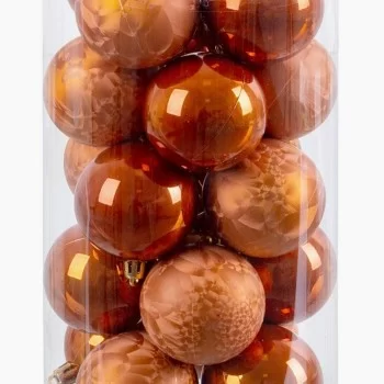 Christmas Baubles Copper Plastic 6 x 6 x 6 cm (20 Units) 2