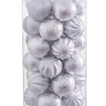 Christmas Baubles Silver Plastic 6 x 6 x 6 cm (30 Units) 2