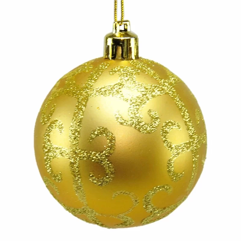 Christmas Baubles Golden Plastic 6 x 6 x 6 cm...