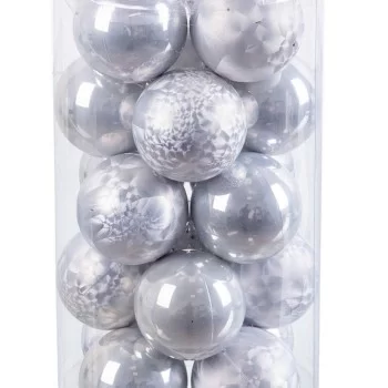 Christmas Baubles Silver Plastic 6 x 6 x 6 cm (20 Units) 2