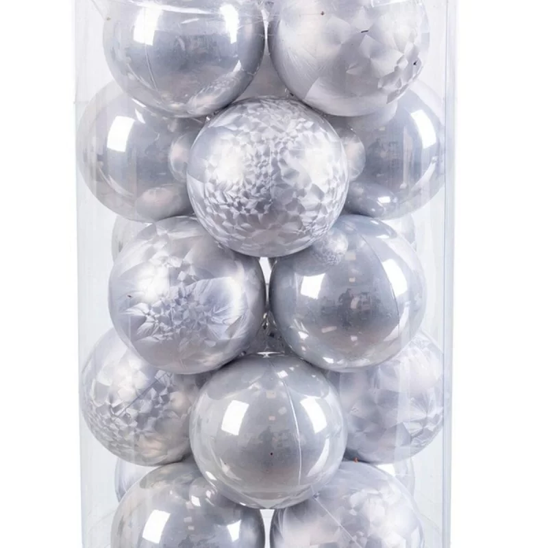 Christmas Baubles Silver Plastic 6 x 6 x 6 cm...
