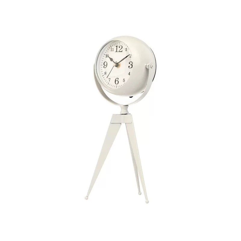 Table clock Tripod White Metal 12 x 30 x 12 cm...